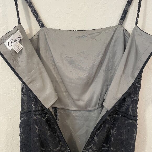 ~ Black sz 6 Cocktail Dress LBD Lace Sequin Sparkle Semi-Formal Rimini by Shaw - Picture 14 of 15